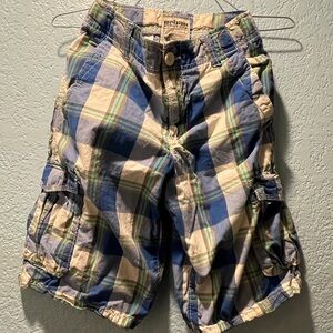 Urban Pipeline Plaid Cargo Shorts - Blue and Green